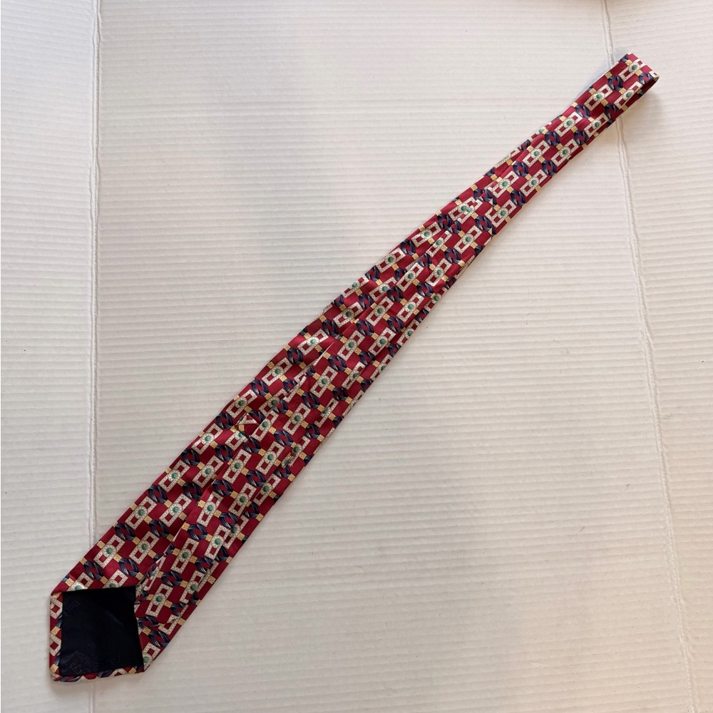 Burberry Red and Blue Geometric Tie - Picture 7 of 7